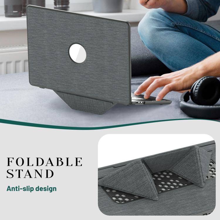 For MacBook Air 15.3 inch A3114 / A3241 Fabric Texture Pro Magnetic Holder Laptop Protective Case