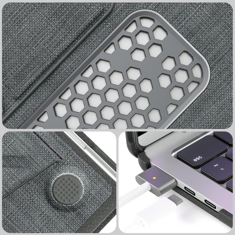 For MacBook Air 15.3 inch A3114 / A3241 Fabric Texture Pro Magnetic Holder Laptop Protective Case