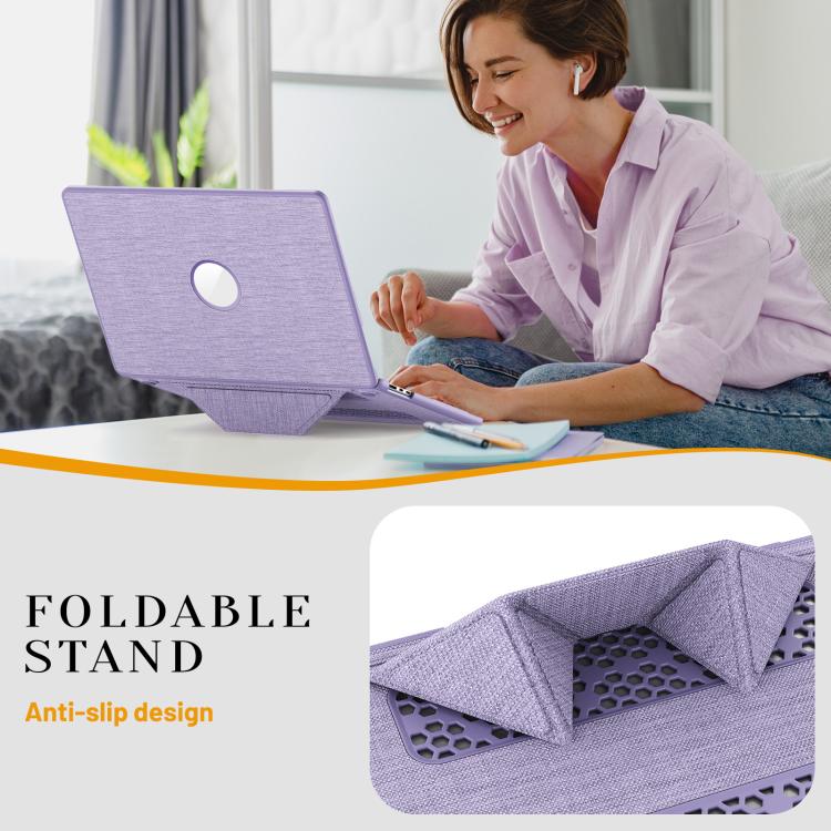 For MacBook Air 15.3 inch A3114 / A3241 Fabric Texture Pro Magnetic Holder Laptop Protective Case