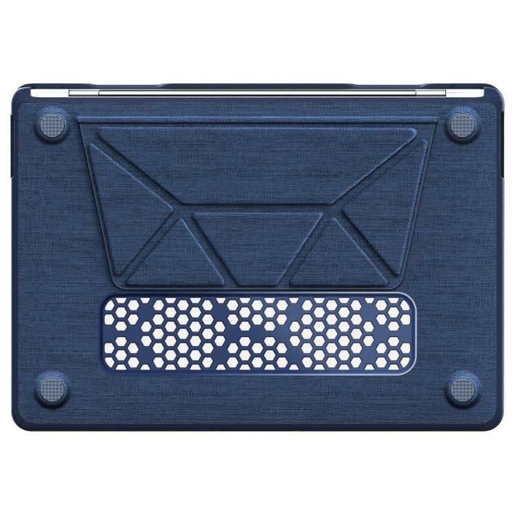 For MacBook Air 13.3 inch A2337 Fabric Texture Pro Magnetic Holder Laptop Protective Case