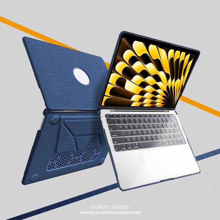 For MacBook Air 13.3 inch A2337 Fabric Texture Pro Magnetic Holder Laptop Protective Case