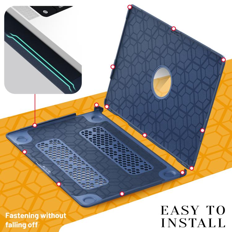 For MacBook Air 13.3 inch A2337 Fabric Texture Pro Magnetic Holder Laptop Protective Case