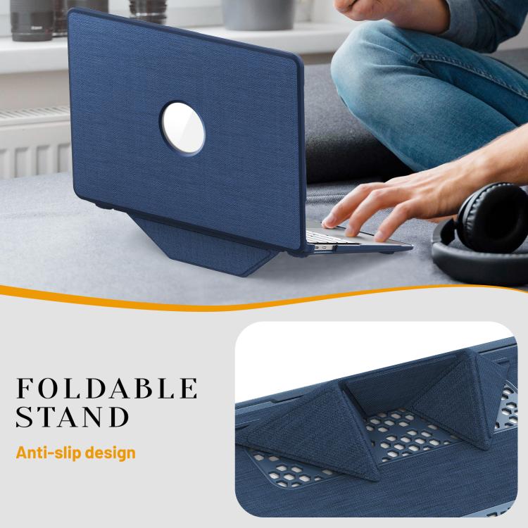 For MacBook Air 13.3 inch A2337 Fabric Texture Pro Magnetic Holder Laptop Protective Case
