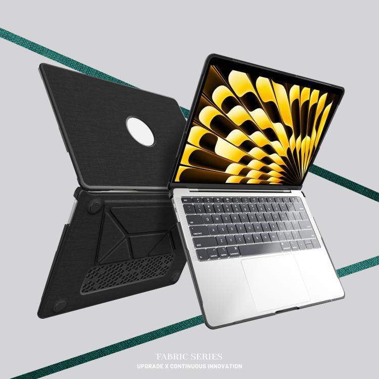 For MacBook Air 13.3 inch A2337 Fabric Texture Pro Magnetic Holder Laptop Protective Case