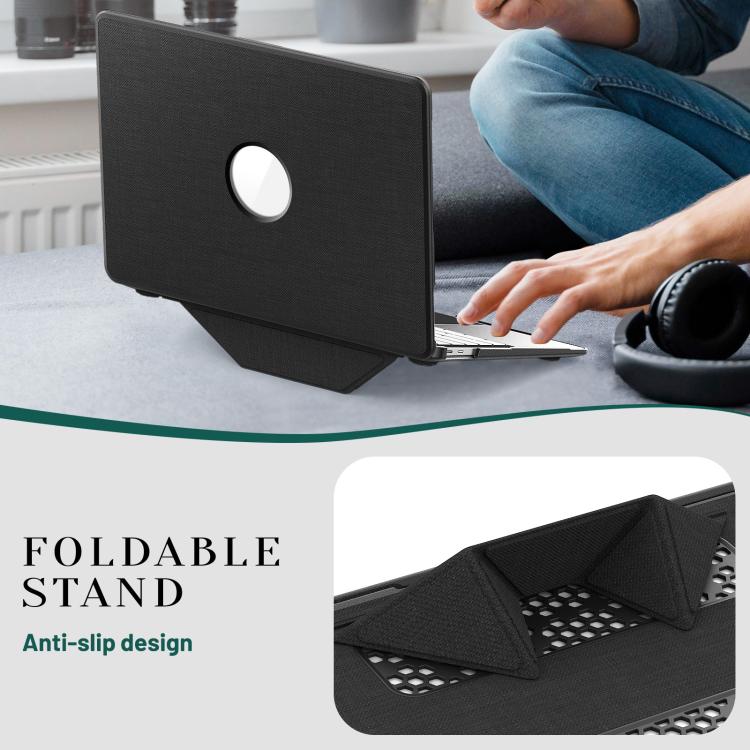 For MacBook Air 13.3 inch A2337 Fabric Texture Pro Magnetic Holder Laptop Protective Case