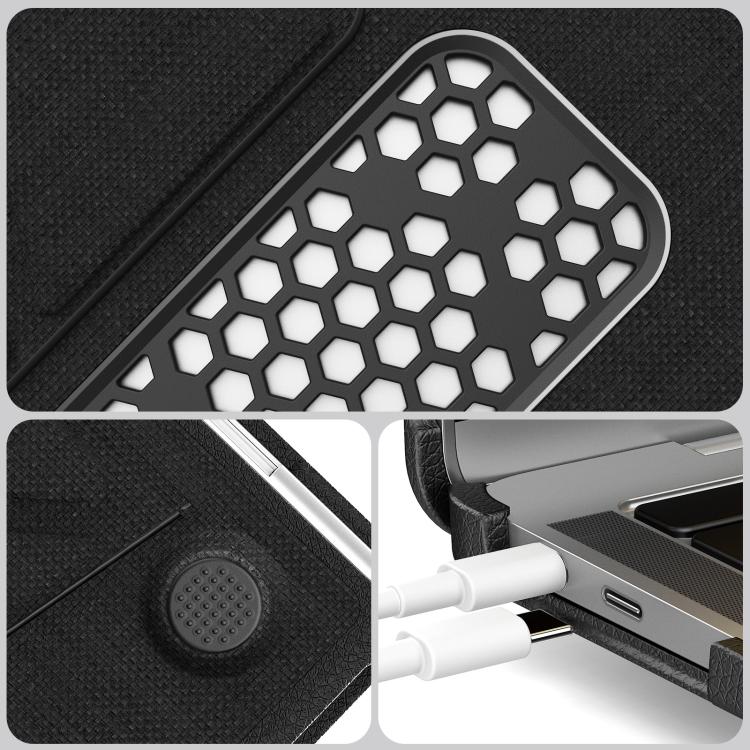 For MacBook Air 13.3 inch A2337 Fabric Texture Pro Magnetic Holder Laptop Protective Case