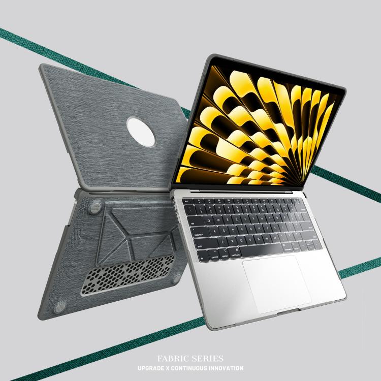 For MacBook Air 13.3 inch A2337 Fabric Texture Pro Magnetic Holder Laptop Protective Case