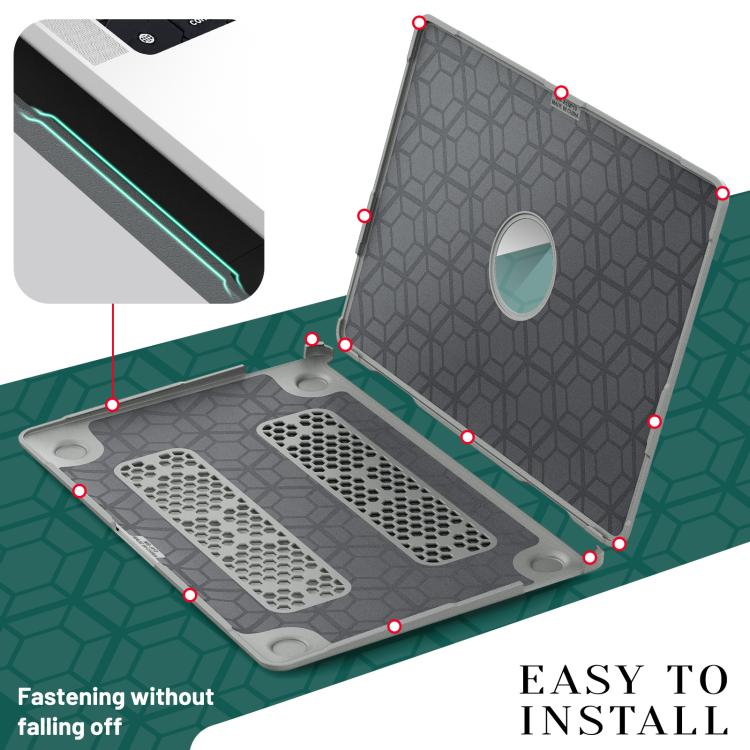 For MacBook Air 13.3 inch A2337 Fabric Texture Pro Magnetic Holder Laptop Protective Case