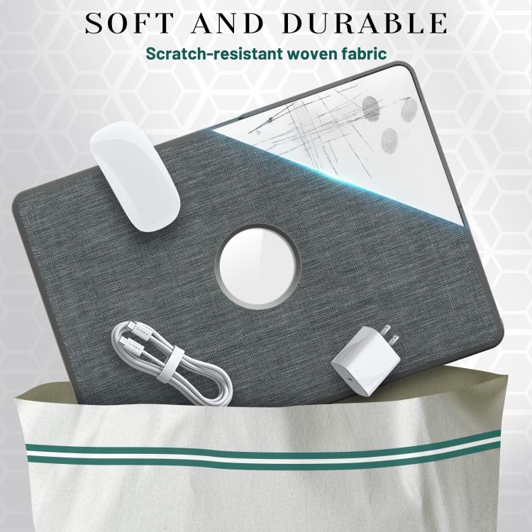 For MacBook Air 13.3 inch A2337 Fabric Texture Pro Magnetic Holder Laptop Protective Case