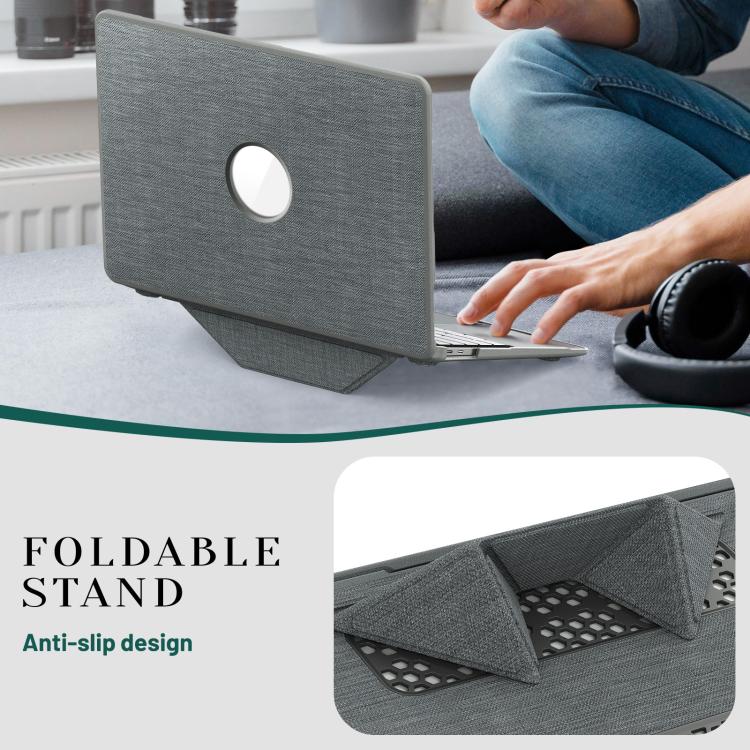 For MacBook Air 13.3 inch A2337 Fabric Texture Pro Magnetic Holder Laptop Protective Case