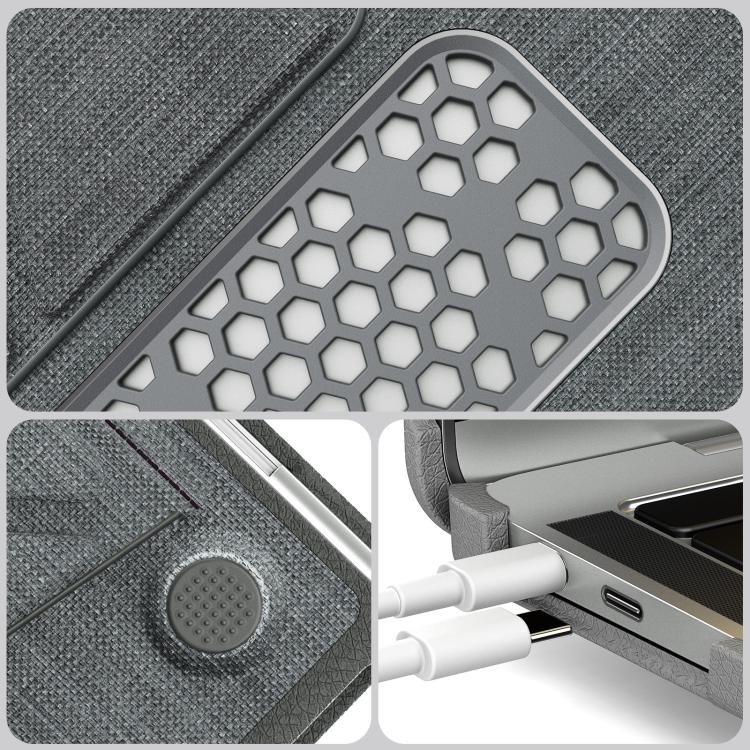 For MacBook Air 13.3 inch A2337 Fabric Texture Pro Magnetic Holder Laptop Protective Case