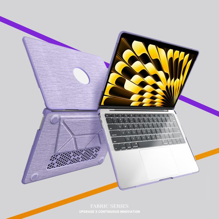 For MacBook Air 13.3 inch A2337 Fabric Texture Pro Magnetic Holder Laptop Protective Case