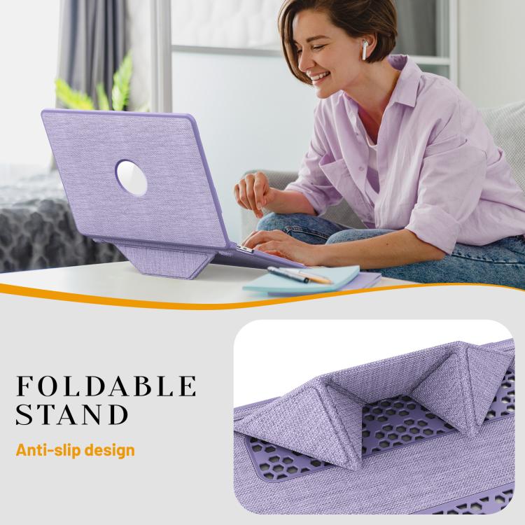 For MacBook Air 13.3 inch A2337 Fabric Texture Pro Magnetic Holder Laptop Protective Case