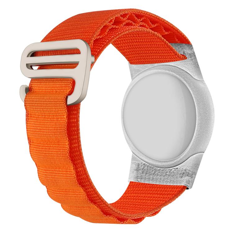 For AirTag 2nd Gen / AirTag 1st Gen xDfind Silver Buckle Loop Nylon Band Style Anti-lost Tracker Protective Cover