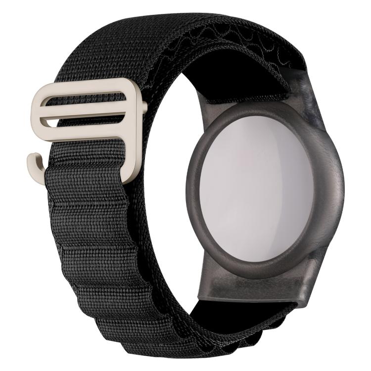 For AirTag 2nd Gen / AirTag 1st Gen xDfind Silver Buckle Loop Nylon Band Style Anti-lost Tracker Protective Cover