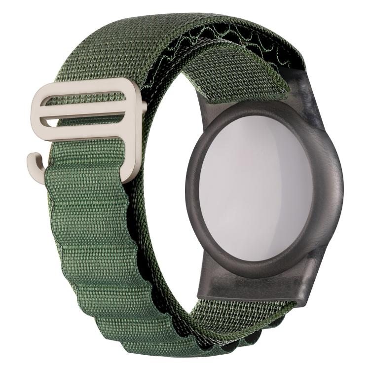 For AirTag 2nd Gen / AirTag 1st Gen xDfind Silver Buckle Loop Nylon Band Style Anti-lost Tracker Protective Cover