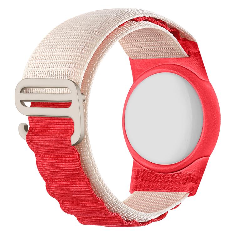 For AirTag 2nd Gen / AirTag 1st Gen xDfind Silver Buckle Loop Nylon Band Style Anti-lost Tracker Protective Cover