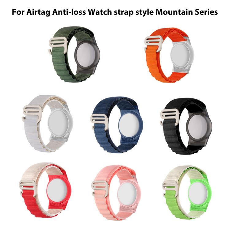 For AirTag 2nd Gen / AirTag 1st Gen xDfind Silver Buckle Loop Nylon Band Style Anti-lost Tracker Protective Cover