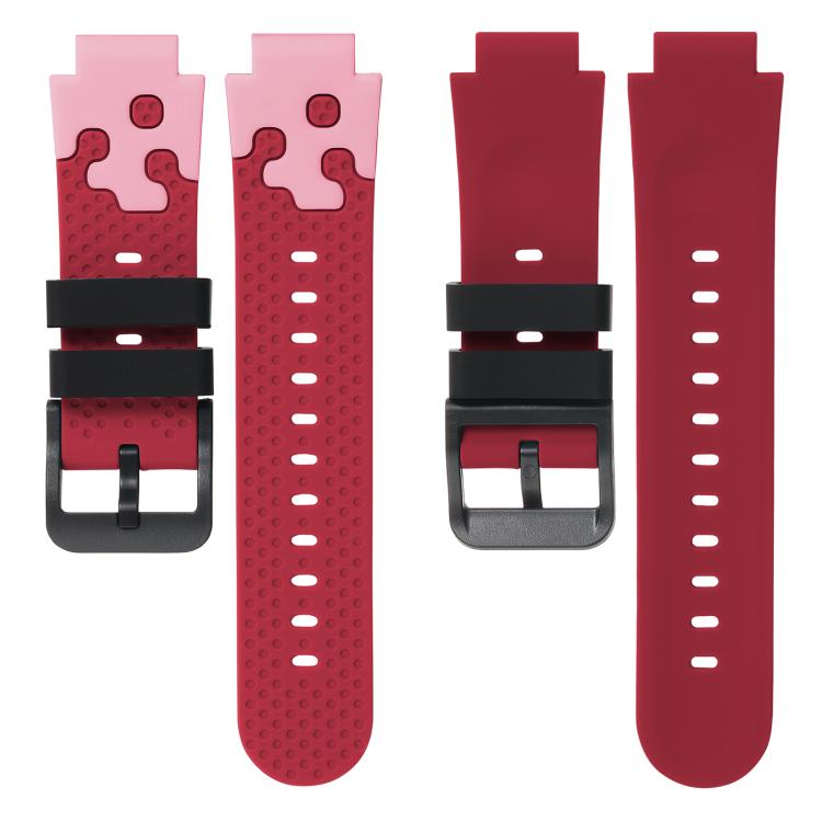 For Imoo Watch Phone D2 / D3 / Z6 / Q5 Black Buckle Two Color Silicone Watch Band