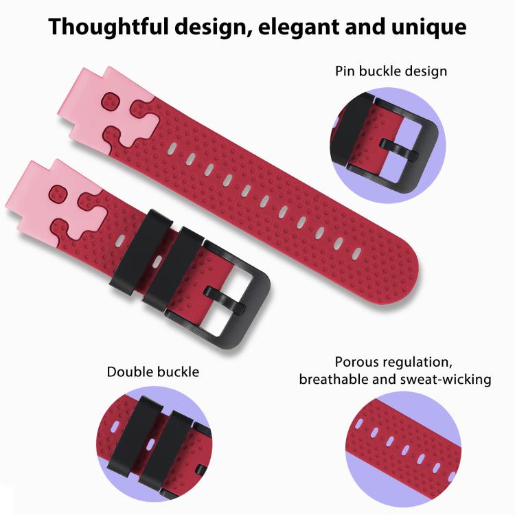 For Imoo Watch Phone D2 / D3 / Z6 / Q5 Black Buckle Two Color Silicone Watch Band