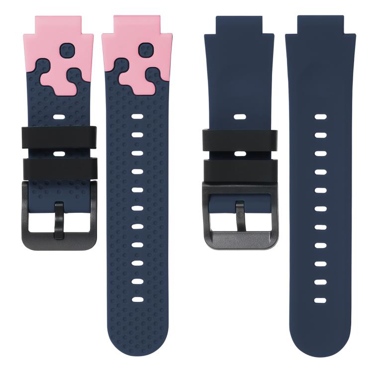For Imoo Watch Phone D2 / D3 / Z6 / Q5 Black Buckle Two Color Silicone Watch Band