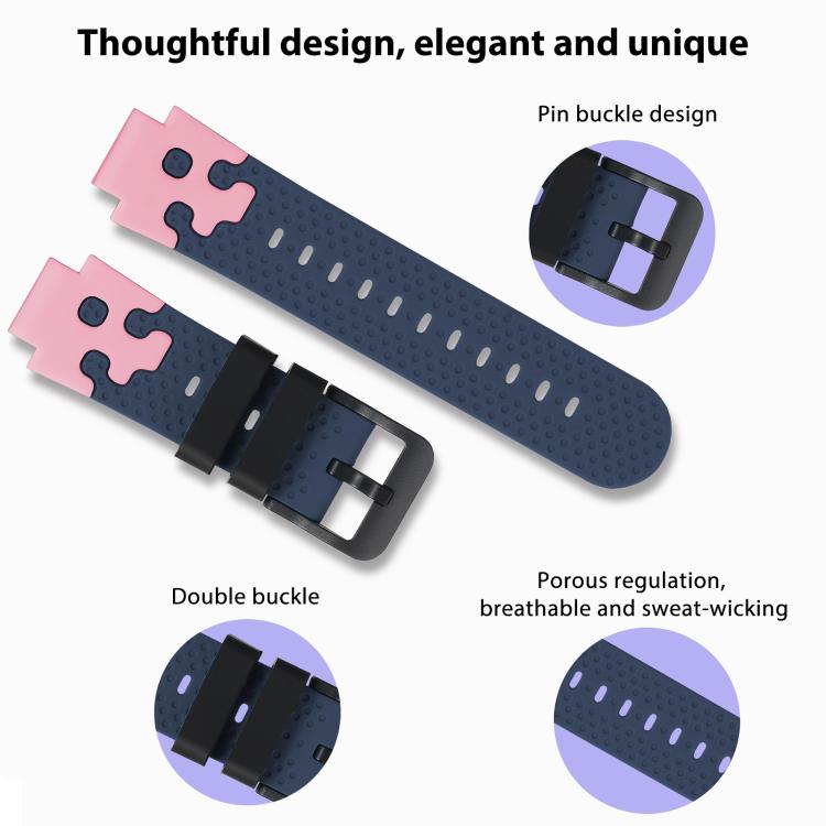 For Imoo Watch Phone D2 / D3 / Z6 / Q5 Black Buckle Two Color Silicone Watch Band