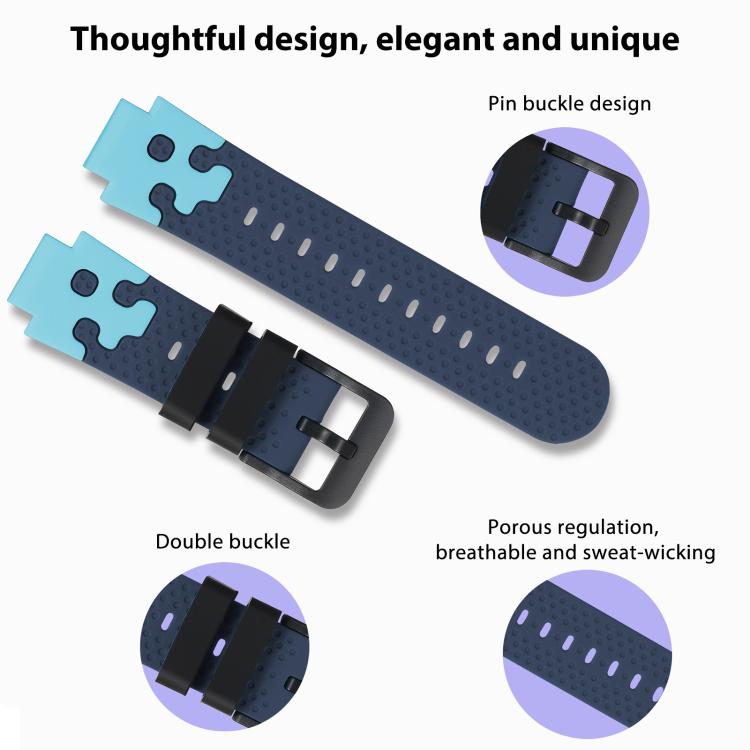 For Imoo Watch Phone D2 / D3 / Z6 / Q5 Black Buckle Two Color Silicone Watch Band