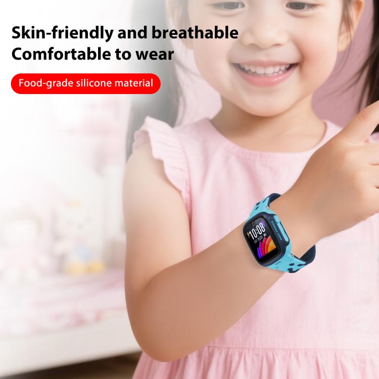For Imoo Watch Phone D2 / D3 / Z6 / Q5 Black Buckle Two Color Silicone Watch Band