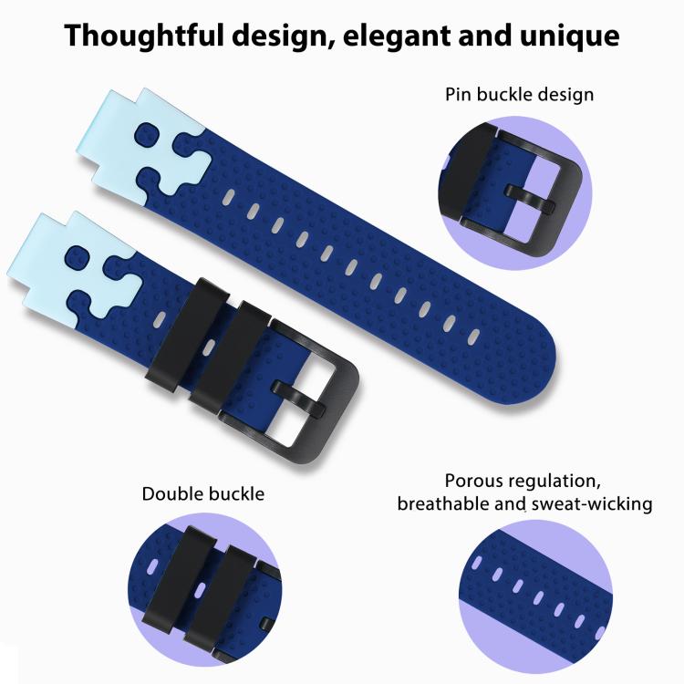 For Imoo Watch Phone D2 / D3 / Z6 / Q5 Black Buckle Two Color Silicone Watch Band