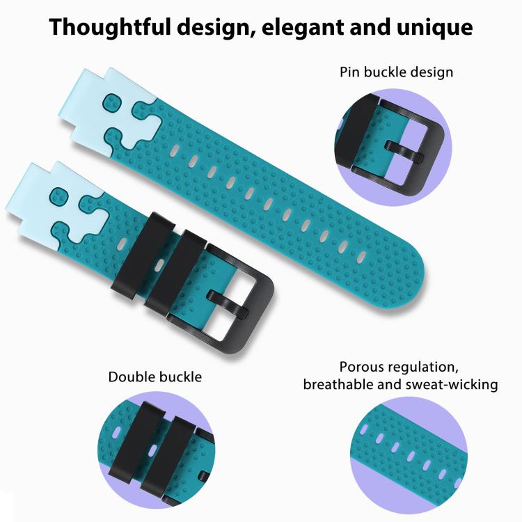 For Imoo Watch Phone D2 / D3 / Z6 / Q5 Black Buckle Two Color Silicone Watch Band