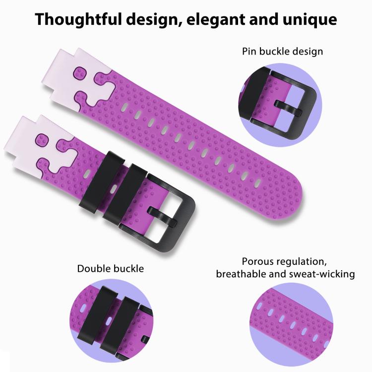 For Imoo Watch Phone D2 / D3 / Z6 / Q5 Black Buckle Two Color Silicone Watch Band