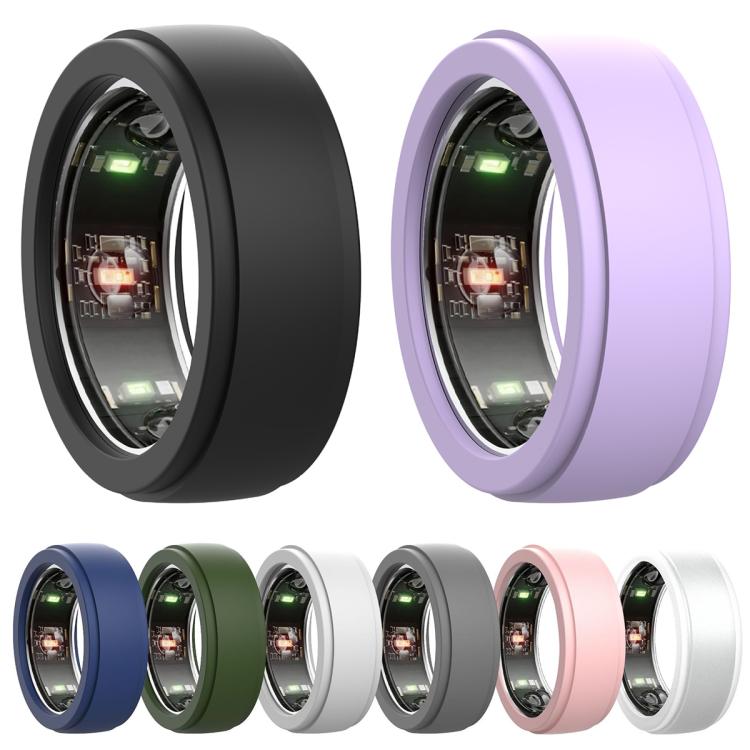 xDfind For Samsung Galaxy Ring / Oura Ring Smart Ring Silicone Solid Color Cover, Size:M