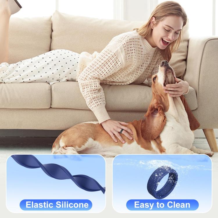 xDfind For Samsung Galaxy Ring / Oura Ring Smart Ring Silicone Solid Color Cover, Size:M