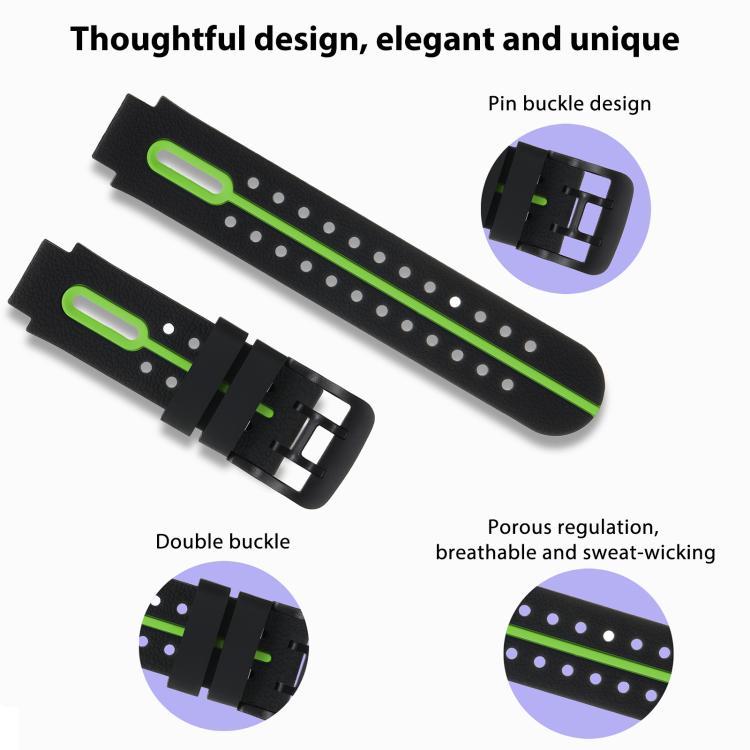 For Imoo Watch Phone Q1A / D2 Black Buckle Two Color Silicone Watch Band