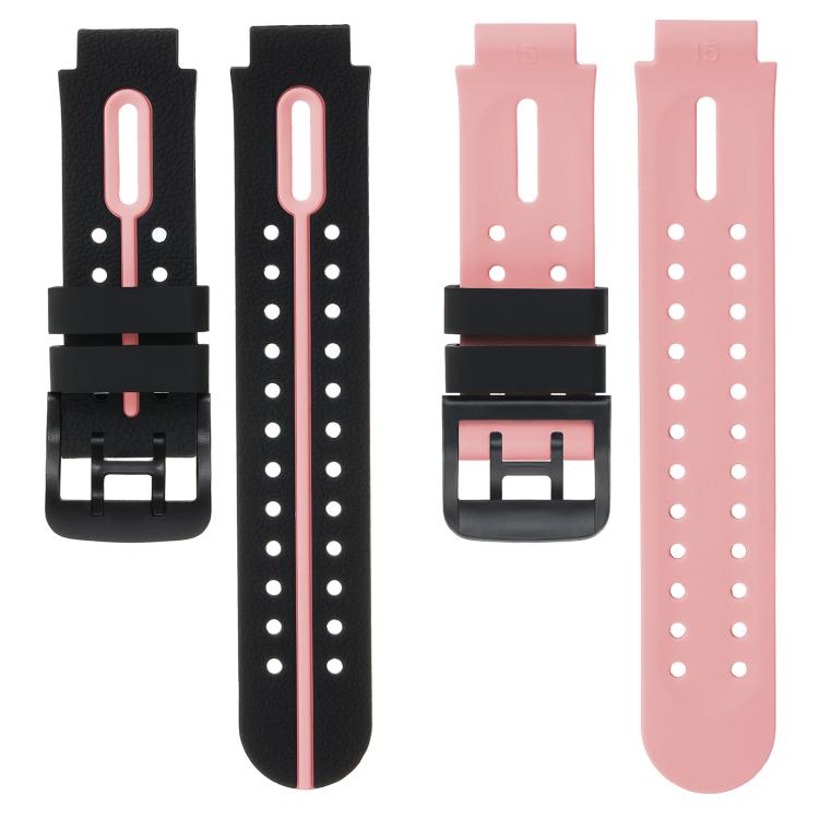 For Imoo Watch Phone Q1A / D2 Black Buckle Two Color Silicone Watch Band