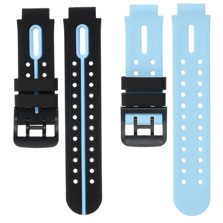 For Imoo Watch Phone Q1A / D2 Black Buckle Two Color Silicone Watch Band