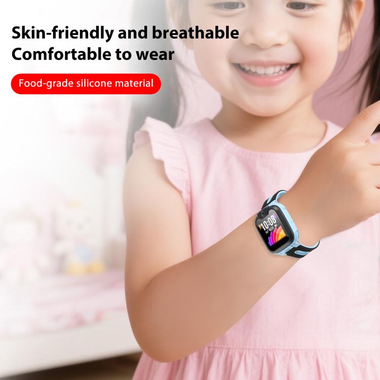 For Imoo Watch Phone Q1A / D2 Black Buckle Two Color Silicone Watch Band