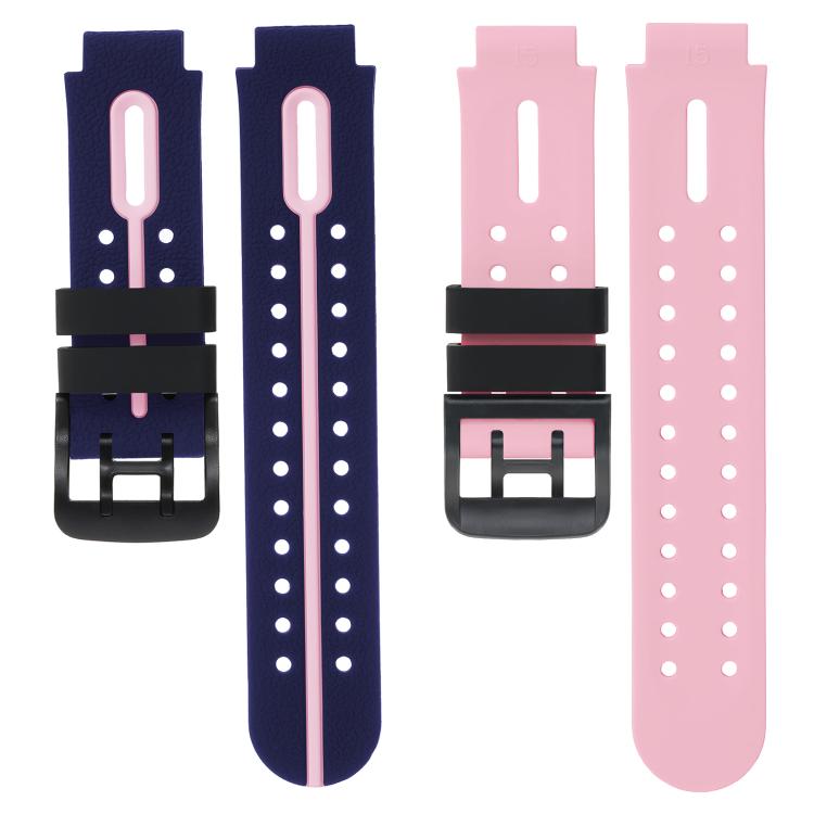 For Imoo Watch Phone Q1A / D2 Black Buckle Two Color Silicone Watch Band