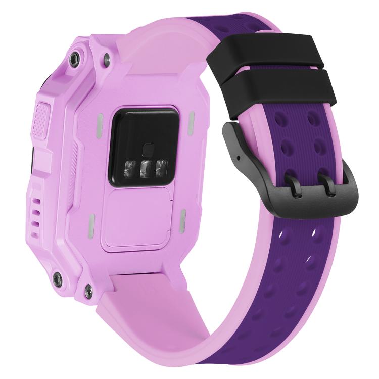 For Imoo Watch Phone Z6 / Z6A / Z6 Pro Dual-Row Buckle Two Color Silicone Watch Band