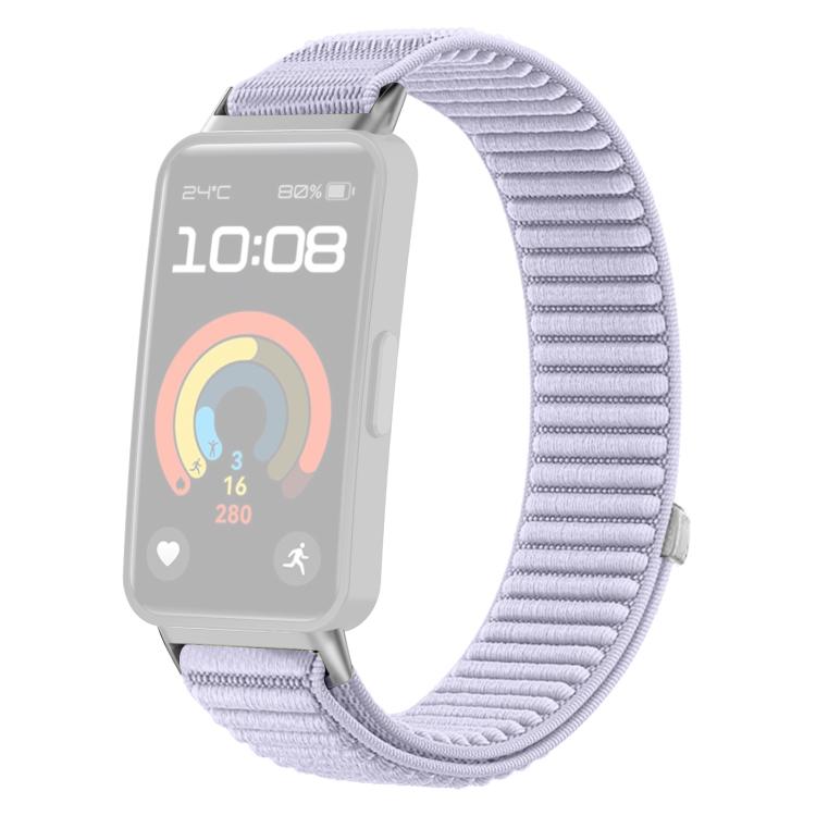 For Huawei Band 10 / 9 / 8 xDfind Woven Nylon Hook And Loop Fastener Metal Interface Watch Band