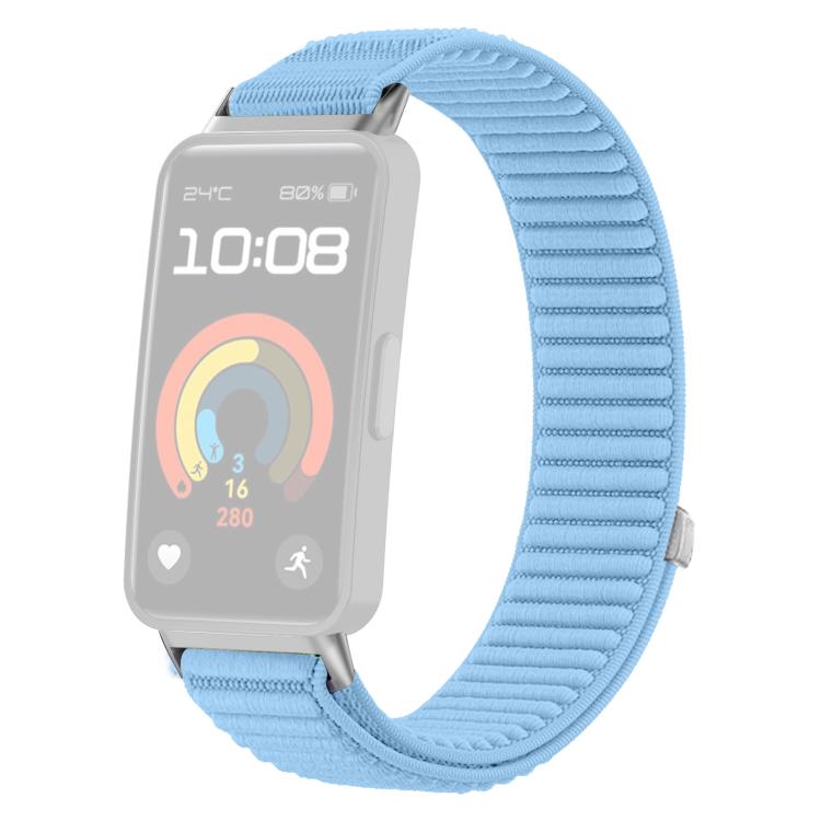 For Huawei Band 10 / 9 / 8 xDfind Woven Nylon Hook And Loop Fastener Metal Interface Watch Band