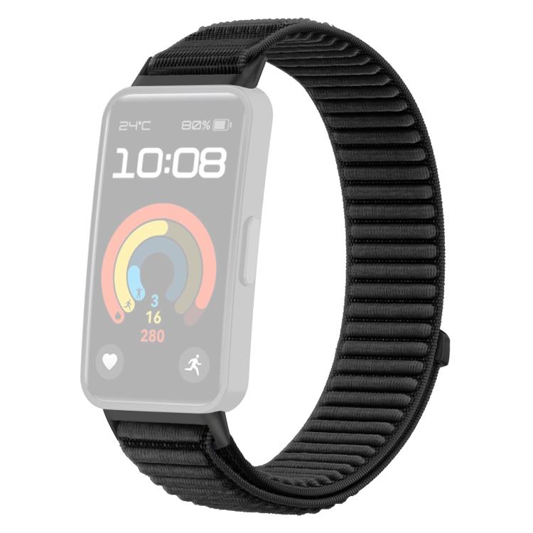 For Huawei Band 10 / 9 / 8 xDfind Woven Nylon Hook And Loop Fastener Metal Interface Watch Band