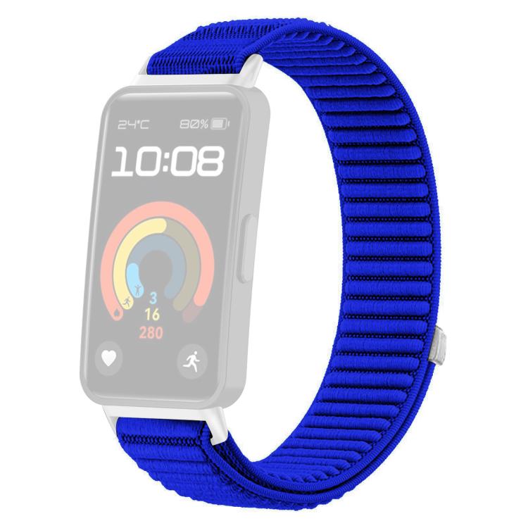For Huawei Band 10 / 9 / 8 xDfind Woven Nylon Hook And Loop Fastener Metal Interface Watch Band