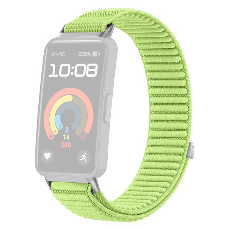 For Huawei Band 10 / 9 / 8 xDfind Woven Nylon Hook And Loop Fastener Metal Interface Watch Band