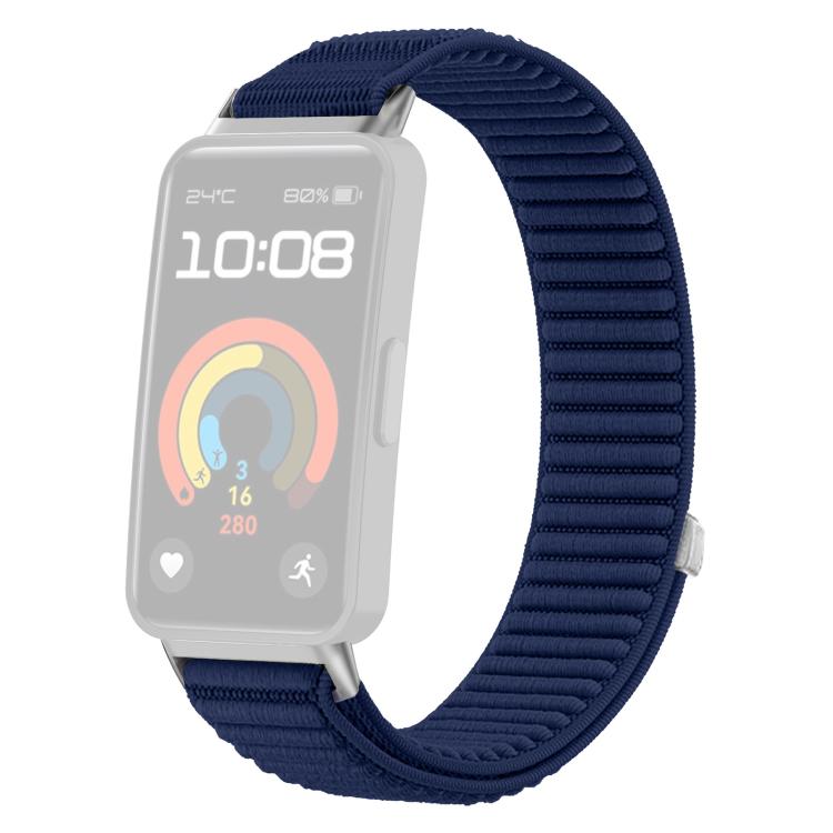 For Huawei Band 10 / 9 / 8 xDfind Woven Nylon Hook And Loop Fastener Metal Interface Watch Band