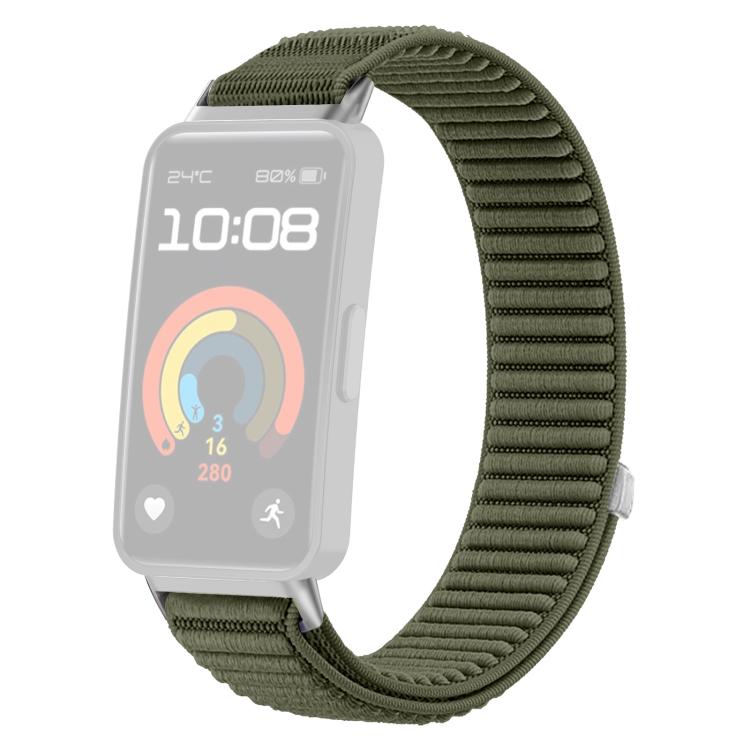 For Huawei Band 10 / 9 / 8 xDfind Woven Nylon Hook And Loop Fastener Metal Interface Watch Band