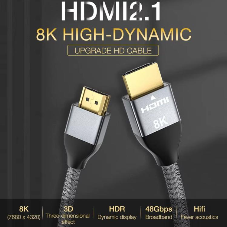 HDMI2.1 8K 60Hz Multi-shield Protection HD Video Cable, Length:2m