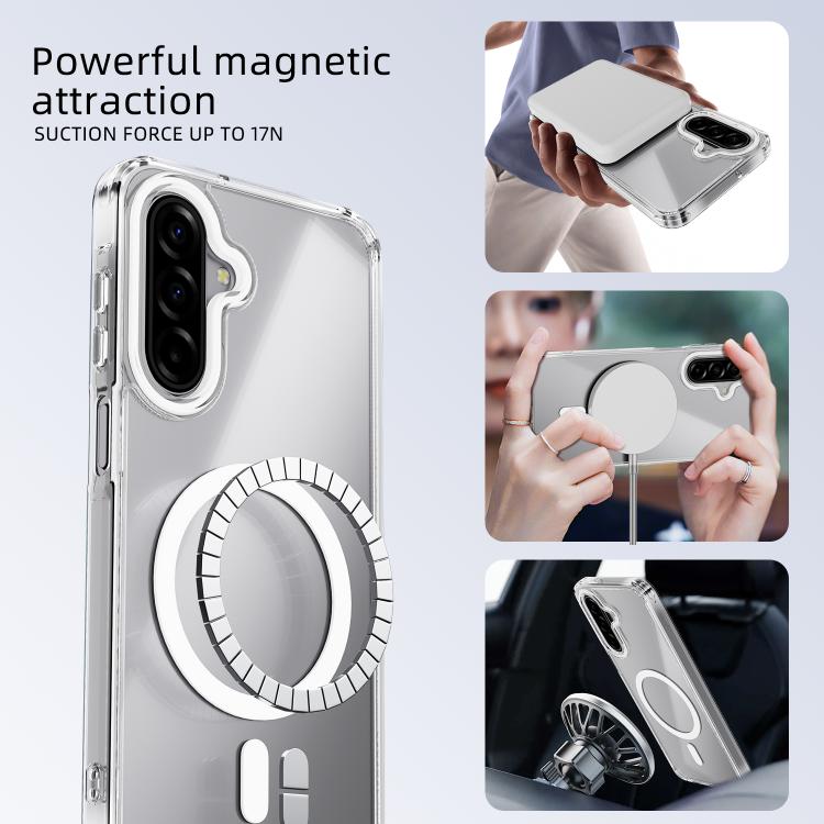 For Samsung Galaxy A07 4G ABEEL MagSafe Magnetic Color Ring Anti-scratch Transparent Phone Case