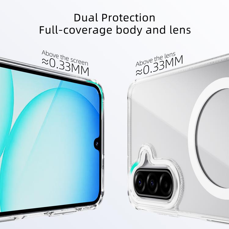 For Samsung Galaxy A07 4G ABEEL MagSafe Magnetic Color Ring Anti-scratch Transparent Phone Case