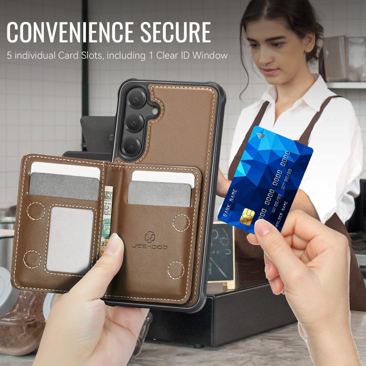 For Samsung Galaxy S26+ 5G JEEHOOD J12 Exquisite RFID MagSafe Zipper Card Bag Phone Case